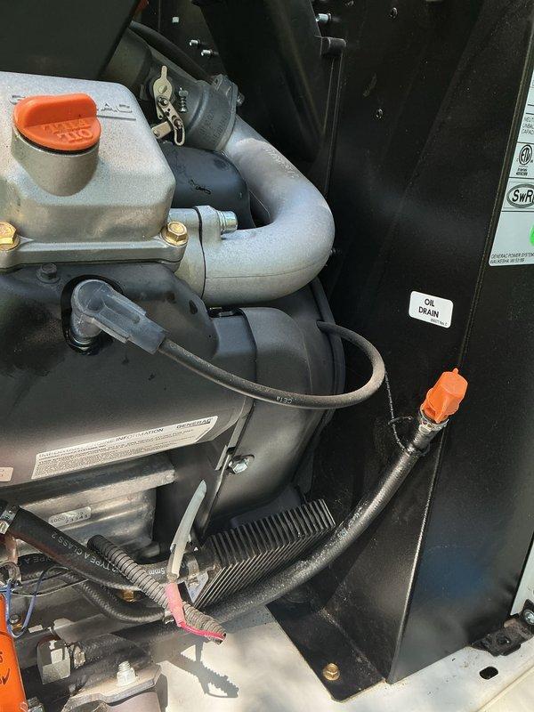 Completed routine maintenance and tune-up on Generac generator unit. Performed comprehensive inspection of all major components including engine compartment, fuel system, cooling system, and electrical connections. Verified proper fluid levels in brake reservoir and checked all hoses, clamps, and fittings for secure connections and wear. Inspected air filter housing, oil drain system, and associated wiring harnesses. All components found to be in good working order with no issues identified. Unit tested and operating within normal parameters.