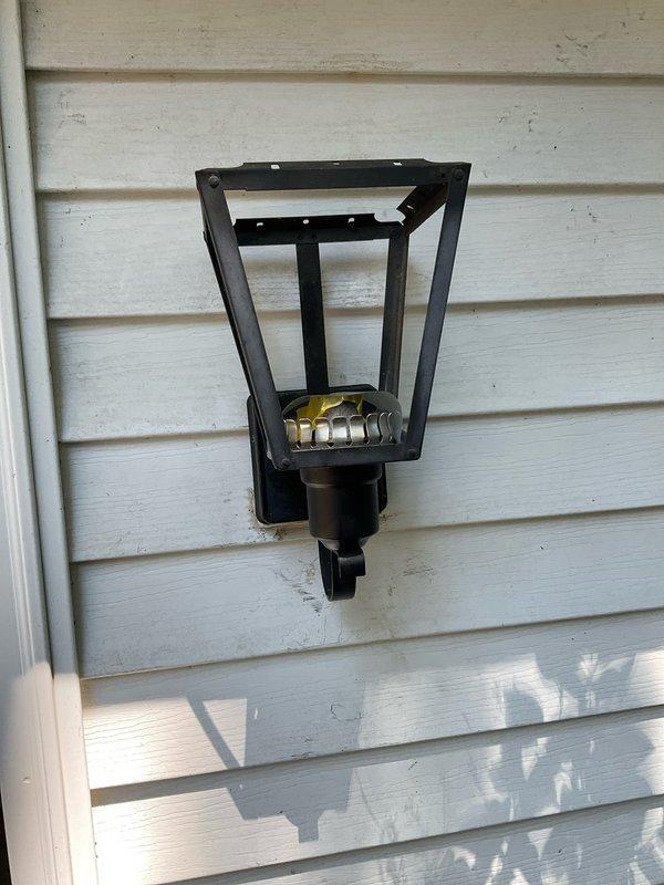 Conducted on-site assessment for ceiling fan installation in interior room with drop ceiling and wood paneling. Evaluated existing electrical outlets requiring replacement and documented current ceiling fan configuration. Provided quote for installation services and outlet replacement work.