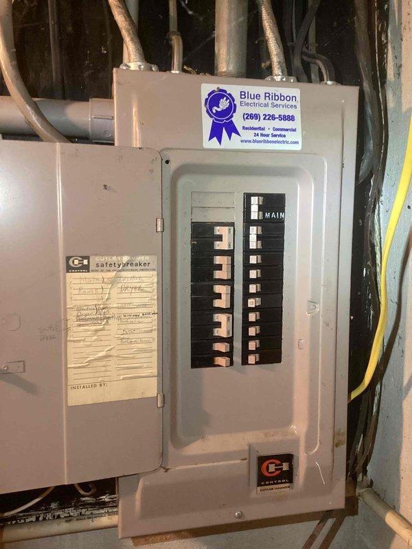 Completed AC tune-up on 16-year-old air conditioning system operating intermittently at time of service call. Performed standard maintenance procedures and system diagnostics, with photographic documentation of electrical panel and associated wiring infrastructure for service records.