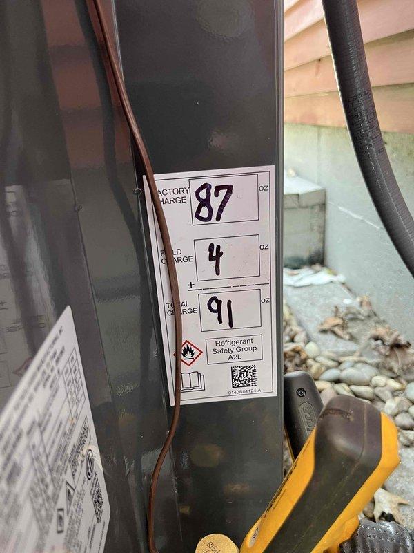 Completed full HVAC system installation including new Amana furnace and air conditioning unit with A2L refrigerant safety-rated outdoor condenser. Installed evaporator coil, established refrigerant line connections with proper insulation, configured PVC condensate drainage system, and integrated all ductwork connections. Verified proper equipment placement in mechanical room, completed all electrical connections, tested system operation, and documented installation with photos showing both indoor and outdoor components functioning correctly.