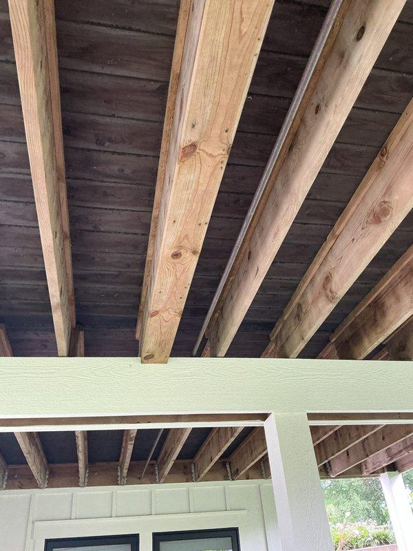 Responded to service call for intermittent gas leak on exterior gas grill supply line. Upon inspection, located leak point at connection beneath elevated deck structure. Performed leak detection testing, documented findings with photos showing installation routing through deck framing, and provided customer with repair options and safety recommendations.
