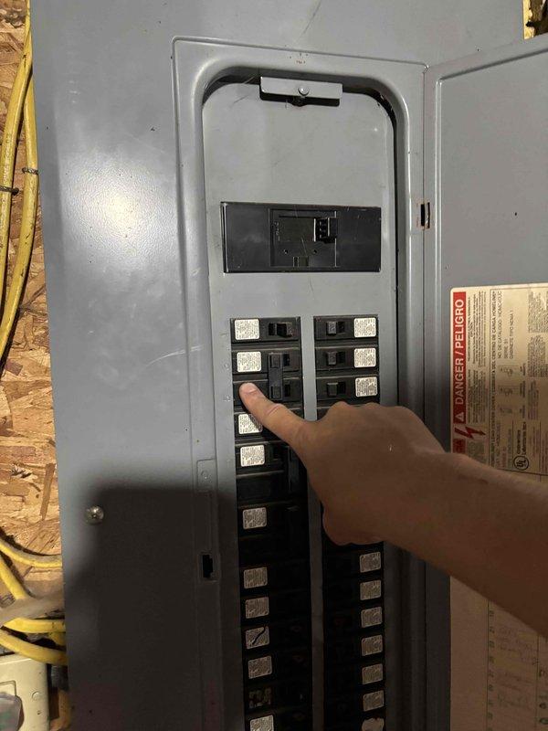 Responded to no cooling call on 20-year-old Amana air conditioning system. Upon arrival, verified furnace fan operational but no cooling output from outdoor condenser unit. Inspected electrical panel and confirmed tripped circuit breaker supplying power to outdoor unit. Reset breaker and restored power to condenser. System tested and verified proper operation with adequate cooling restored. Advised customer of unit age and recommended monitoring system performance given equipment is near end of typical service life.