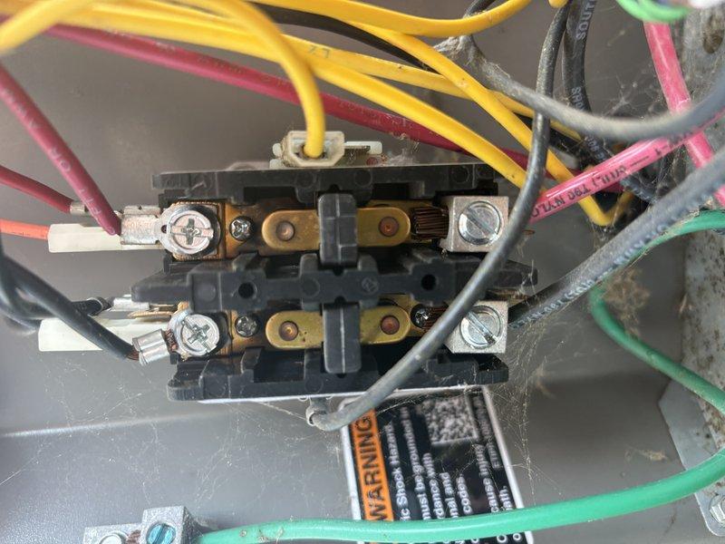 Completed annual cooling maintenance on Lennox AC system. Replaced failed contactor with new unit, reconnected all electrical terminals including line voltage and control wiring, and verified proper operation. System tested and running efficiently following component replacement and tuneup procedures.