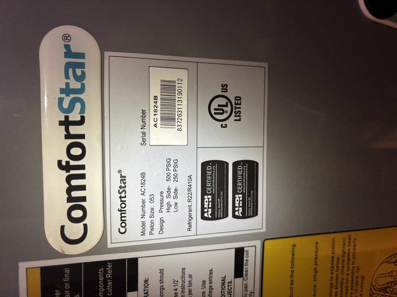 Performed annual cooling maintenance on 25-year-old ComfortStar AC-18248 outdoor condensing unit with 053 piston. Responded to no-cooling complaint and conducted comprehensive system inspection. Verified unit operation, checked refrigerant charge levels, inspected electrical connections, and cleaned condenser coils. Confirmed best contact number and notified customer of arrival time adjustment. Documented equipment condition with photos showing unit installed on concrete pad adjacent to building with proper clearances maintained.