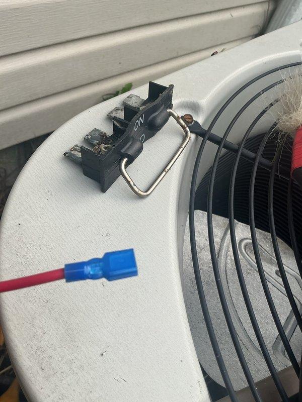 Completed annual cooling maintenance on 14-year-old Nordyne system with condenser manufactured in 2022. During inspection, found loose electrical connection at contactor with disconnected red wire and spade terminal; reconnected and secured all electrical connections, verified proper voltage and amp draw. Cleaned condenser coil, checked refrigerant pressures, tested capacitor values, and confirmed unit operating within manufacturer specifications.