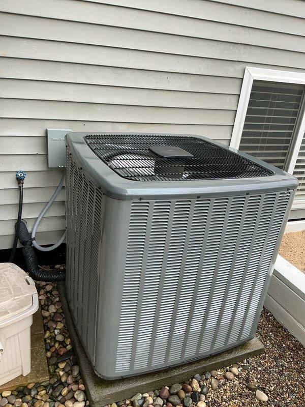 Completed annual cooling maintenance on residential HVAC system. Performed comprehensive inspection of outdoor condenser unit and indoor furnace components. Checked refrigerant levels, electrical connections, and condensate drainage system. Verified proper operation of all safety controls and thermostat functionality. Cleaned condenser coils and inspected fan motor assembly. All equipment operating within normal parameters with no deficiencies noted. System ready for cooling season.