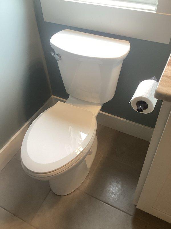 Completed installation of two company-supplied toilets in separate bathroom locations. Both units were successfully installed with proper sealing, water supply connections, and tested for proper flush operation and leak-free performance.
