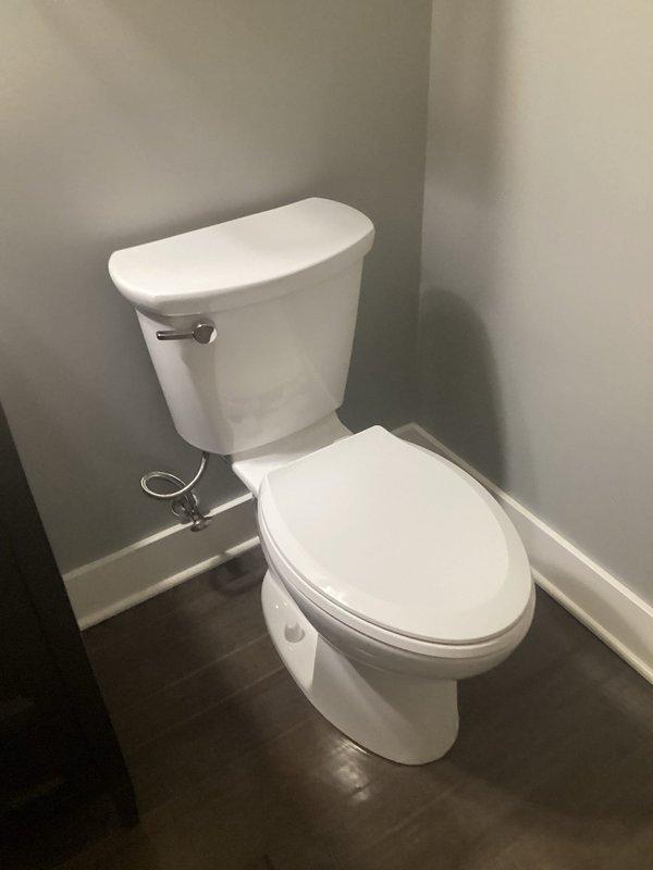 Completed installation of two company-supplied toilets in separate bathroom locations. Both units were successfully installed with proper sealing, water supply connections, and tested for proper flush operation and leak-free performance.