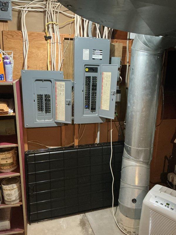 Conducted sales estimate for whole home dehumidifier installation in residential basement utility area. Assessed existing electrical infrastructure, including dual panel configuration with adequate circuit capacity, and evaluated optimal placement near main ductwork for integration with HVAC system.