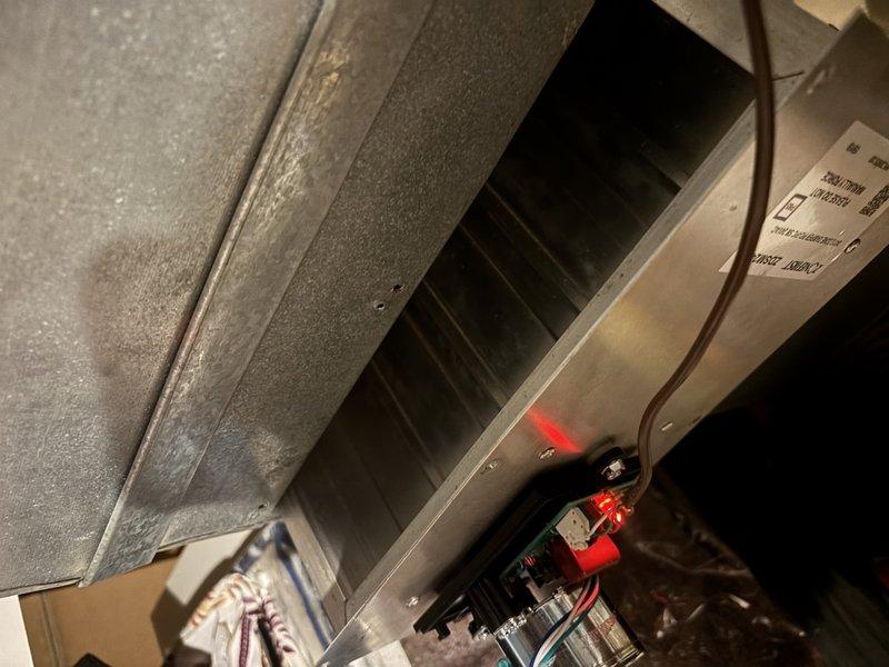 Replaced undersized zone damper in HVAC system with properly sized unit that was special ordered to meet system specifications. The new damper was installed in the ductwork to ensure proper airflow control and zone functionality, completing the quoted repair in approximately one hour.