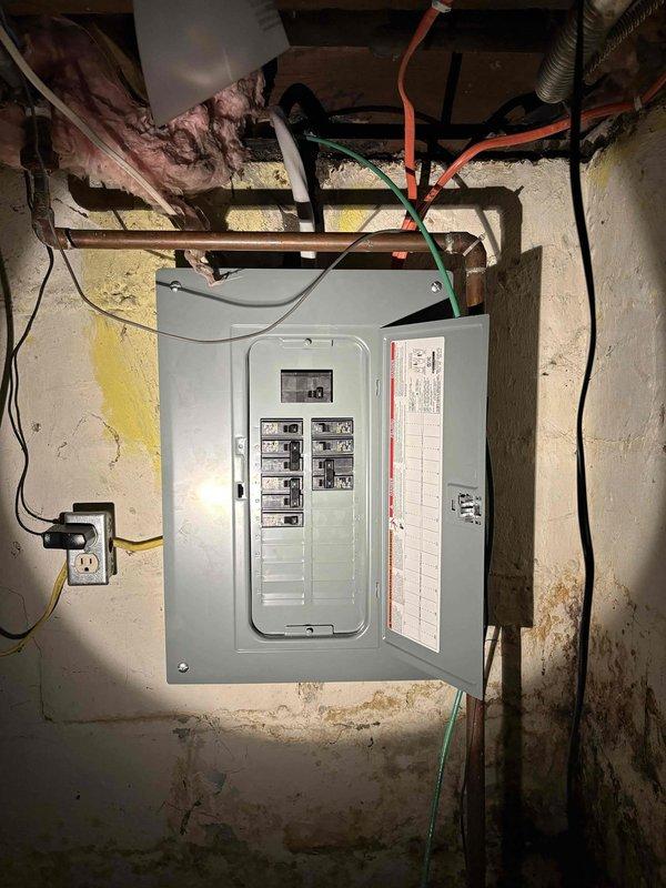 Completed electrical service upgrade including replacement of meter socket and weatherhead mast assembly. Coordinated utility disconnect and reconnect with power company, obtained electrical permit PE26-1213, and scheduled municipal inspection. Property was without power prior to work commencement, eliminating need for temporary disconnect. Replaced aging meter socket assembly and overhead mast to bring service entrance into code compliance. Verified all circuit breakers and panel connections for proper operation following service restoration. Work passed scheduled inspection, restoring safe and compliant electrical service to the residence.
