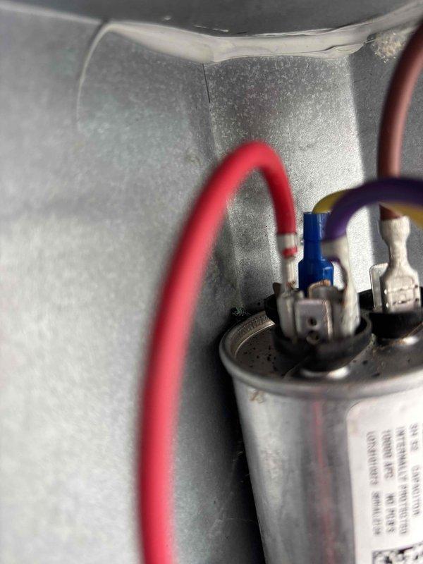 # NC-No Cool Service Completed

Responded to a no cooling call and performed diagnostic inspection of the HVAC system. Upon examination, identified a failed run capacitor as the root cause of the cooling failure. Replaced the defective capacitor with a new unit, verified proper electrical connections at the terminals, and tested system operation. Unit restored to full cooling functionality with all components operating within normal parameters.
