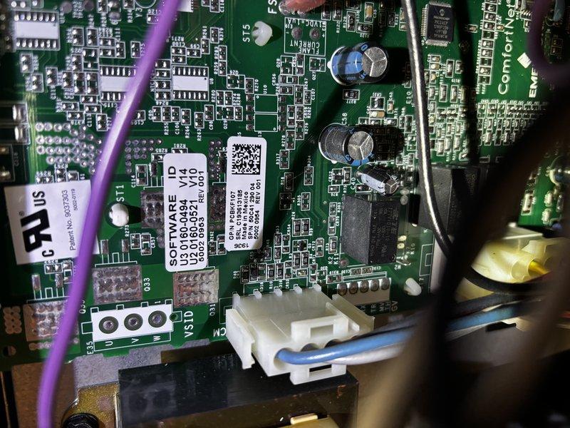 Responded to no heat/no cooling call following lightning strike at residence. Upon inspection, discovered significant electrical damage to HVAC control board and internal components. Evidence of lightning surge damage was visible on mounting panel, including burn marks and heat discoloration near control board area. Main control board exhibited failed components and required complete replacement. Installed new control board assembly, verified all electrical connections, and tested system operation. Both heating and cooling functions restored to normal operation following repairs.