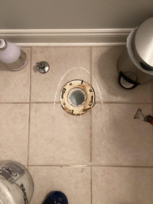 Removed existing two-piece toilet from bathroom and installed customer-supplied replacement unit. Disconnected water supply line, removed old toilet from flange, and inspected existing flange for proper condition. Installed new white porcelain two-piece toilet with standard tank and bowl configuration, ensuring proper seal at flange connection and secure mounting to floor. Reconnected water supply line to tank fill valve, tested for leaks, and verified proper flush operation and tank refill function.