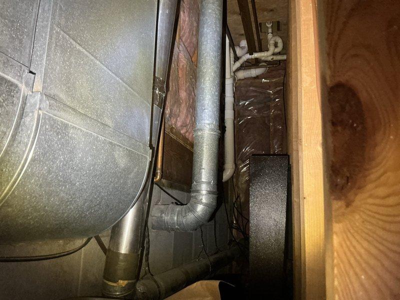 Conducted sales estimate for complete furnace and air conditioning system replacement in residential basement utility space. Assessed existing HVAC equipment configuration, including current furnace unit with associated ductwork, water heater placement, and mechanical room layout to determine optimal equipment sizing and installation requirements for proposed high-efficiency heating and cooling system upgrade.