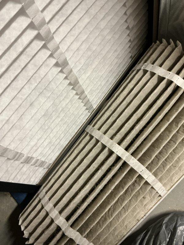 # AC Annual Cooling Maintenance - 14-Year-Old EnergiAir System

Completed comprehensive annual cooling maintenance on a 14-year-old EnergiAir air conditioning system with condenser manufactured in 2017. Performed standard tune-up procedures to ensure optimal system performance for the cooling season.

## Work Performed

Conducted thorough system inspection and preventive maintenance services. Replaced dirty air filter with new pleated filter to restore proper airflow and system efficiency. Previous filter showed significant dust and debris accumulation, which was restricting airflow through the system.

Inspected outdoor condenser unit and noted heavy accumulation of dirt, dust, and debris on exterior louvered panels and internal components. The four-column ventilation grille showed substantial buildup of dark material throughout the slat openings, indicating extended period since last cleaning. This accumulation can reduce heat transfer efficiency and system performance.

Documented s