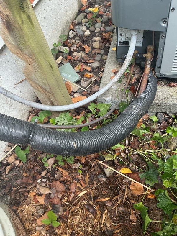 Completed annual cooling system maintenance and inspection on residential AC unit. Performed comprehensive tune-up including visual inspection of outdoor condenser unit, electrical connections, refrigerant lines, and condensate drainage system. Verified proper operation of all components and cleared accumulated debris including leaves and organic matter from around the equipment to ensure adequate airflow and prevent potential system restrictions. Unit operating within normal parameters upon completion of service.