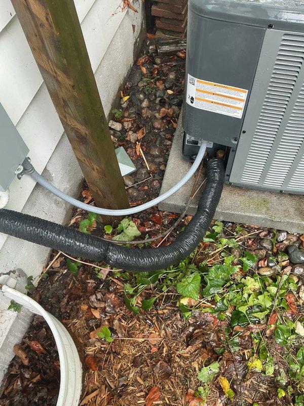 Completed annual cooling system maintenance and inspection on residential AC unit. Performed comprehensive tune-up including visual inspection of outdoor condenser unit, electrical connections, refrigerant lines, and condensate drainage system. Verified proper operation of all components and cleared accumulated debris including leaves and organic matter from around the equipment to ensure adequate airflow and prevent potential system restrictions. Unit operating within normal parameters upon completion of service.