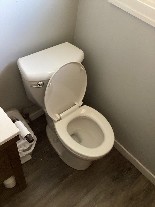 Conducted comprehensive plumbing project estimate for residential property requiring conversion of existing sprinkler irrigation system from well water supply to municipal water connection, replacement of two standard toilets with full-height fixtures, installation of new faucets, and replacement of two sink units. Assessed existing bathroom plumbing infrastructure including current toilet configuration with chrome flush mechanism and existing black matte finish tub/shower fixtures. Documented current conditions and provided detailed scope of work for sprinkler system conversion, toilet replacements, faucet installations, and sink upgrades.