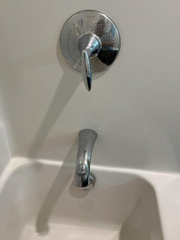 Responded to plumbing maintenance call for basement bar sink and secondary bathroom shower in eight-year-old residence. Inspected both fixtures and found worn chrome finishes with water damage and mineral deposits on bathroom tub/shower valve trim and spout. Assessed kitchen bar sink installation featuring undermount basin with pull-down faucet, confirming proper operation and drainage. Serviced both locations during single appointment as requested, addressing ten-day-old issues while verifying remainder of home's plumbing systems remained unaffected.