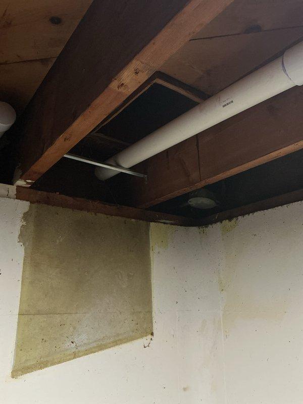 Completed rental inspection of residential heating and domestic hot water systems. Inspected and documented A.O. Smith water heater and furnace unit in basement mechanical room, verifying proper operation and safety compliance. Photographed equipment conditions, noting moisture staining on basement walls and ceiling area that may require property owner attention for potential water intrusion issues.