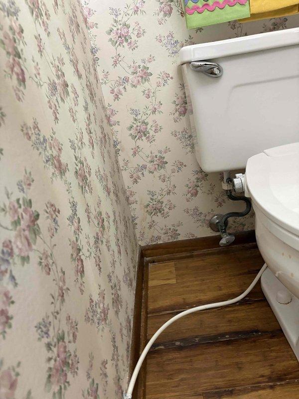 Completed installation of two bidet attachments to existing toilet fixtures. Connected water supply lines using flexible braided hoses, installed shut-off valves, and verified proper water flow and leak-free connections. All plumbing components secured and tested for functionality.