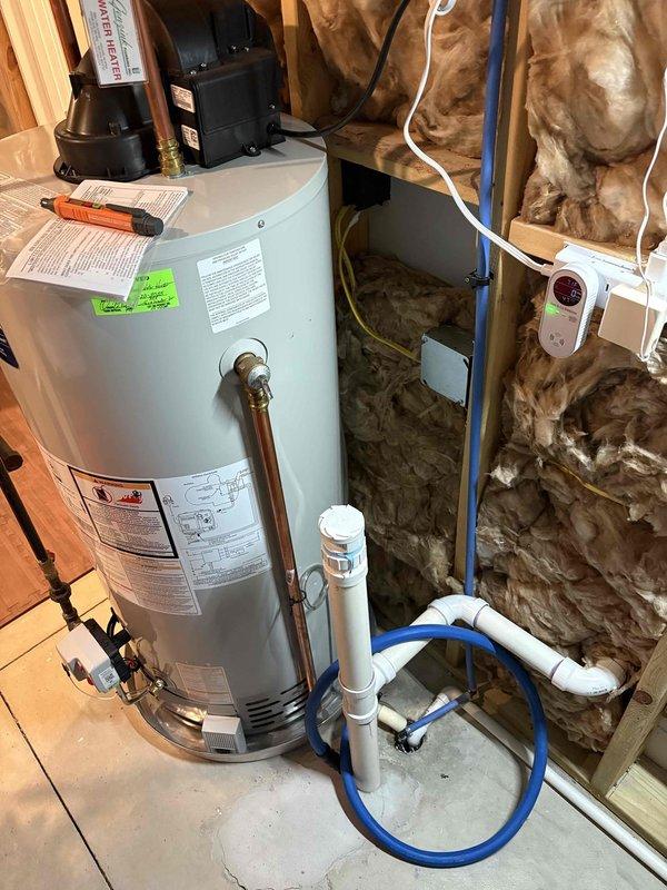 Returned to property to replace leaking gas valve located beneath water heater as previously quoted. Successfully removed defective gas valve assembly and installed new replacement unit with proper connections to existing copper gas line and water heater system. Verified all connections for proper seal and tested system operation with combustible gas detector to ensure no leaks present at valve or surrounding fittings.