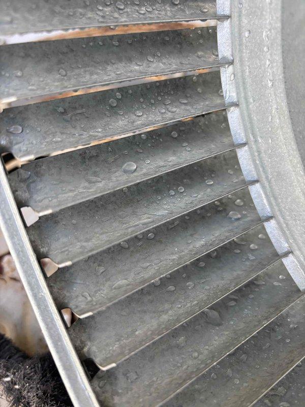 Completed annual cooling maintenance on 8-year-old Carrier system. Performed comprehensive inspection of all major components including condenser unit, evaporator coil, and blower motor assembly. During inspection, identified significant heat damage on blower motor housing with visible burn marks indicating previous overheating or electrical stress. Evaporator coil showed normal condensation with minor oxidation on fin edges. Documented all findings with photos for customer records. System operational at time of departure but recommended monitoring motor performance and considering replacement due to evidence of thermal damage that could lead to premature failure.