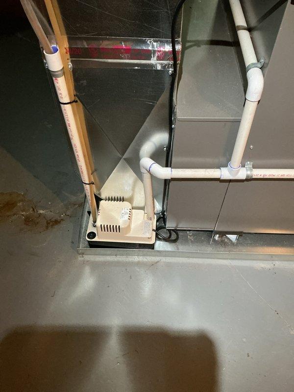 Completed annual cooling maintenance tune-up on two systems: a 5-year-old Fujitsu mini-split and a 4-year-old Lennox unit. Inspected indoor air handler, condensate pump operation, and drainage system; verified all components functioning properly with no issues found during inspection.