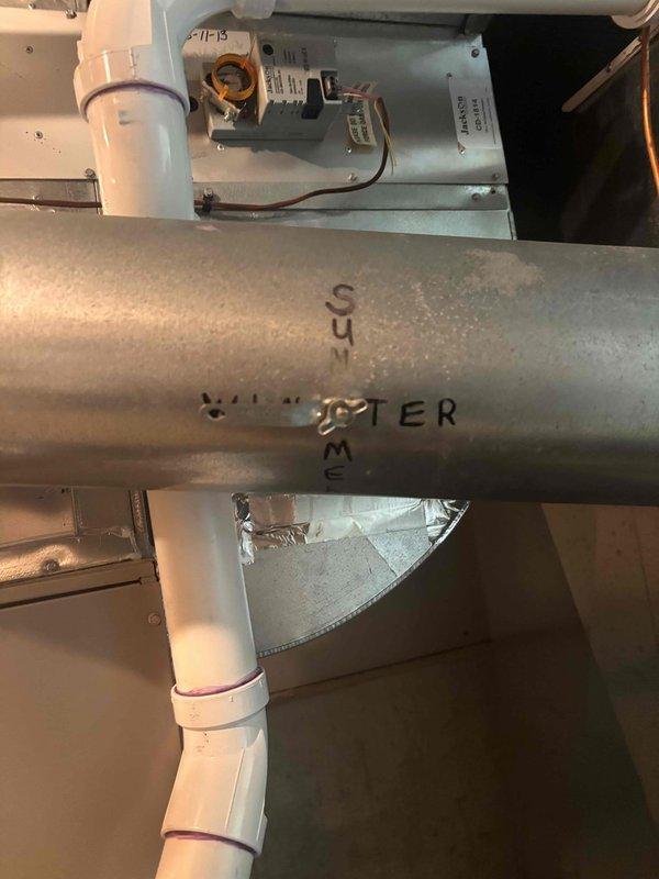 Responded to no cooling complaint at residential property. Upon arrival, performed system diagnostics on air conditioning unit. Inspected outdoor condenser unit and found moderate accumulation of dust and debris on intake grille, restricting proper airflow. Examined indoor components including supply water lines and electrical control panel. Verified all electrical connections, circuit protection devices, and control wiring were properly secured and functioning. Cleaned condenser coil and grille surfaces to restore adequate airflow through heat exchanger. Tested system operation and confirmed unit now cooling to setpoint temperature. System restored to normal operating condition.