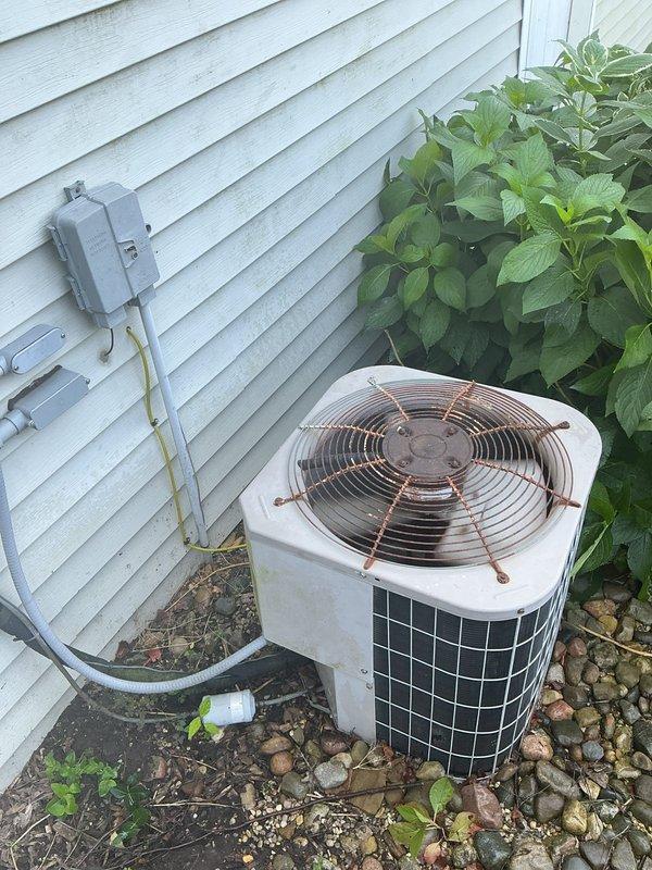 Completed annual cooling system maintenance on 2013 residential HVAC system. Performed comprehensive inspection of outdoor condenser unit and indoor air handler, checked electrical connections at disconnect box, verified refrigerant levels, cleaned coils, and tested system operation. All components found operating within normal parameters with no repairs needed at this time.