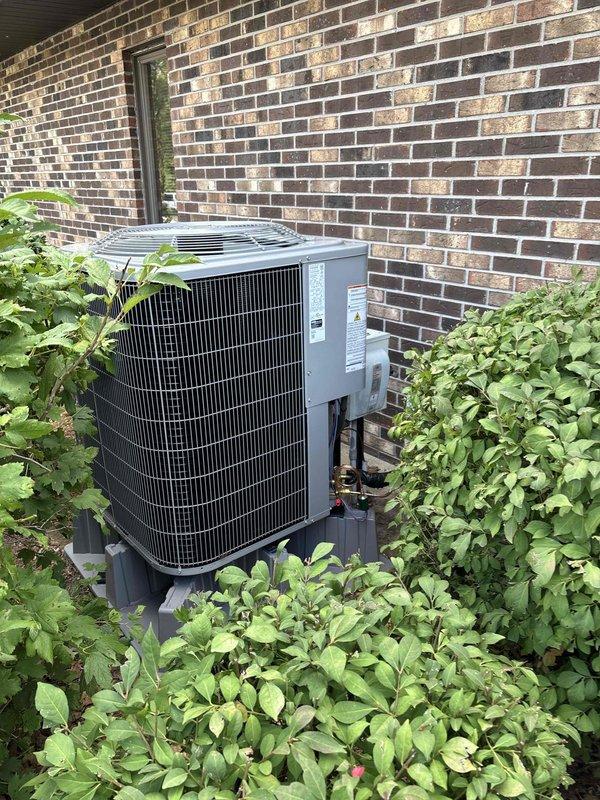 Successfully completed a comprehensive HVAC system replacement involving the installation of three furnace and air conditioning units at a residential property. All outdoor condenser units were positioned on concrete pads against the brick exterior with proper clearances for airflow and maintenance access. The installations included complete electrical connections, refrigerant line sets, condensate drainage routing, and startup procedures to verify proper system operation and performance specifications.