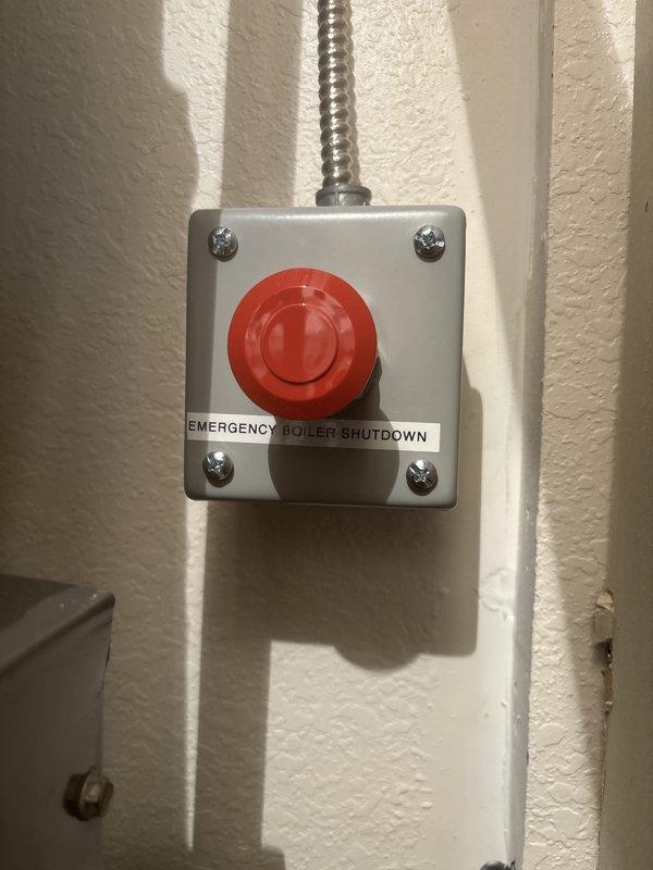 Completed inspector-mandated corrections on boiler MIR467815 to address multiple code violations and restore operational compliance. Installed carbon monoxide detector/alarm in boiler room per Rule 339.5203 and NBIC Part 1 1.6.9 requirements, and mounted identification signage on existing remote emergency shutdown switch to meet Rule 408.4027 and ASME CSD-1 CE-110 standards. Unit is now prepared for follow-up inspection to obtain valid operating certificate.