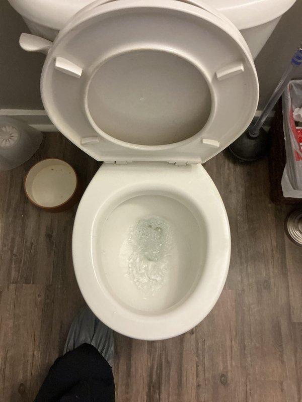 Responded to service call for toilet not flushing properly. Upon arrival, inspected toilet fixture and performed diagnostic assessment of flushing mechanism. Applied treatment to toilet bowl to clear minor blockage and improve flush performance. Tested flush operation multiple times to verify proper water flow and complete bowl evacuation, confirming system returned to normal function.