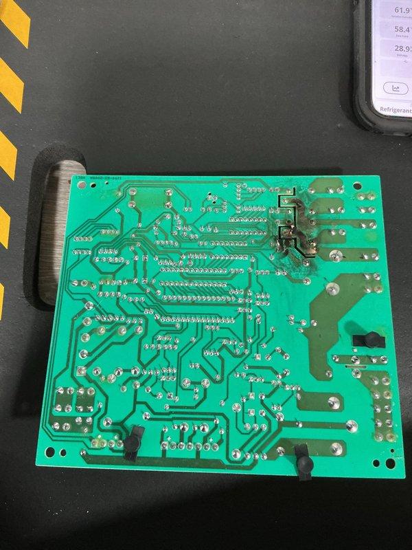 Responded to a QUOTR-quoted repair for control board replacement on HVAC system. Upon arrival, diagnosed failed control board as previously quoted. Removed defective circuit board and installed new OEM replacement control board. New board featured proper relay configuration, integrated circuits, capacitors, and all necessary connection terminals for system operation. Verified all wire connections were properly terminated to appropriate terminals and secured. Tested board functionality and confirmed all control sequences operating correctly. System restored to normal operation with new control board installed and fully functional.
