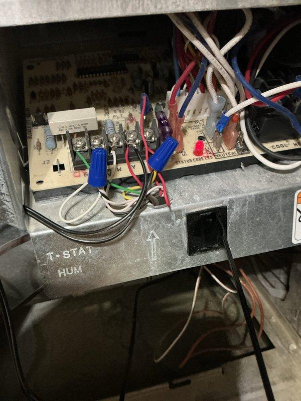 Responded to no power issue on Nest thermostat. Upon arrival, verified customer had checked breakers and confirmed power to other systems. Inspected HVAC unit and control board wiring at thermostat connections. Found loose wire connection at R terminal on furnace control board causing intermittent power loss to thermostat. Secured wire connection, verified 24V power supply to thermostat circuit, and restored proper communication between thermostat and HVAC system. System tested and operational.