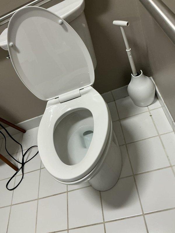 Responded to plumbing leak concern and successfully replaced broken toilet handle and associated hardware. Accessed facility using provided entry code at rear entrance near patio furniture. Completed repair work on accessible bathroom toilet, restoring full functionality to flush mechanism. Documented completed installation with photos showing properly functioning fixture with grab bars and clean tile flooring.