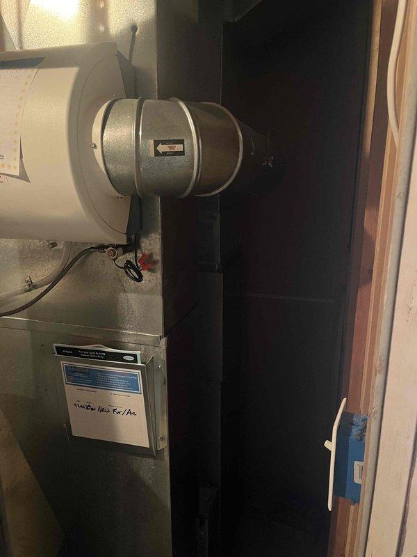 Completed full HVAC system installation including new furnace and air conditioning unit in basement mechanical room. Installed air handler with integrated humidification system, configured ductwork connections, and verified proper placement of all equipment according to manufacturer specifications. All components tested and operational upon completion.