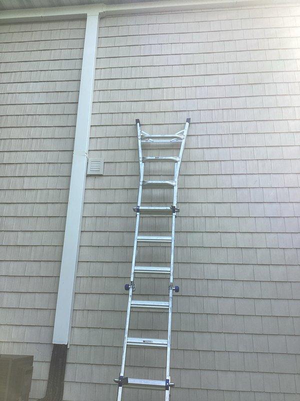 Responded to service call for three recently installed mini-split units experiencing complete loss of cooling capacity. Upon inspection, confirmed refrigerant leak in existing linesets that were reused during installation to avoid attic access. Visual inspection revealed moisture damage on interior ceiling consistent with refrigerant leak location. Accessed exterior wall via ladder to inspect lineset connections and identify leak points for repair.