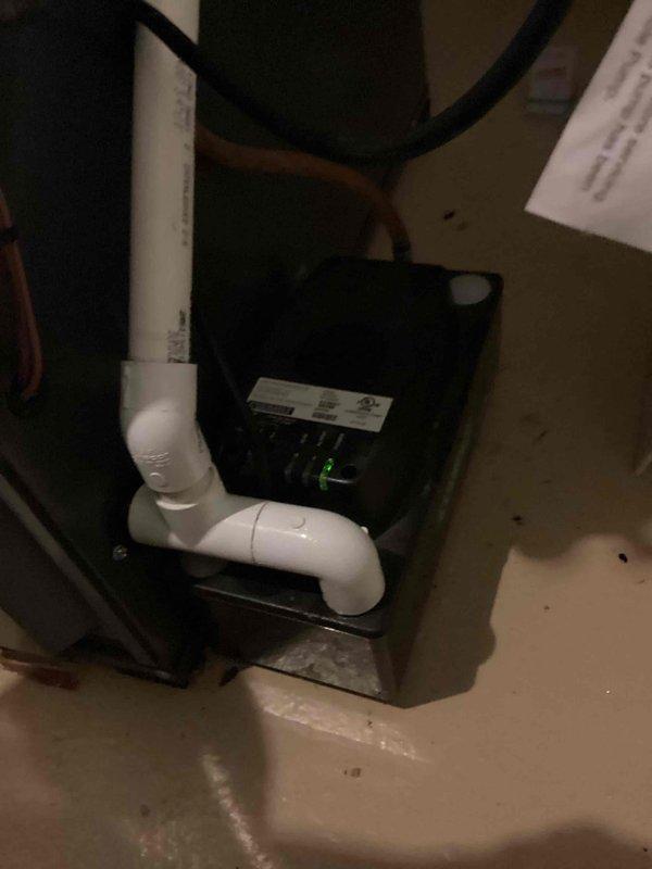 Completed annual heating and cooling maintenance on a 4-year-old Amana system. Performed comprehensive tune-up of both air conditioning and furnace components, including inspection of condensate pump assembly and associated PVC drainage piping. All equipment found operating within normal parameters, condensate removal system functioning properly with green indicator light illuminated, and system ready for continued service.