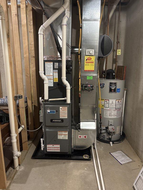 Completed full air conditioning system replacement at residential property. Removed existing AC unit and installed new condensing unit with proper refrigerant line connections and electrical hookups. Verified system operation using calibrated multimeter to test voltage and electrical parameters, ensuring all readings met manufacturer specifications. Confirmed proper communication between outdoor condensing unit and existing indoor furnace system. All refrigerant lines properly insulated, electrical connections secured to code, and system tested for proper cooling cycle operation. Equipment left in full working order with all safety controls functioning as designed.