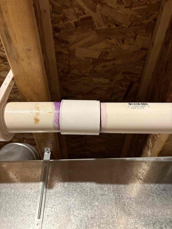 Responded to water leak complaint involving HVAC system and water heater. Upon inspection, identified active condensation leaking from both the HVAC unit and supply ductwork, which had caused visible drywall damage to surrounding ceiling and wall surfaces. Additionally, discovered condensation leaking from tubing connected to the water heater. Documented all affected areas with photographs showing compromised drywall with water damage, exposed PVC piping with visible moisture issues, and HVAC ductwork installation in attic space where condensation was occurring. Recommended proper insulation of ductwork to prevent future condensation, evaluation of drain line functionality, and drywall repair once moisture sources are addressed.