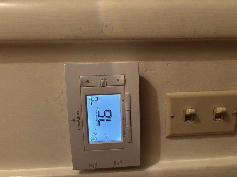 Responded to no-cool service call on 6-year-old unit. Upon arrival, verified thermostat was displaying 61°F but system would not activate. Inspected indoor and outdoor equipment. Found significant condensation accumulation along ductwork seam, indicating proper airflow and temperature differential when system was operational. Diagnosed failed component preventing unit from powering on. Completed necessary repairs to restore cooling operation. System tested and verified operational before departure.
