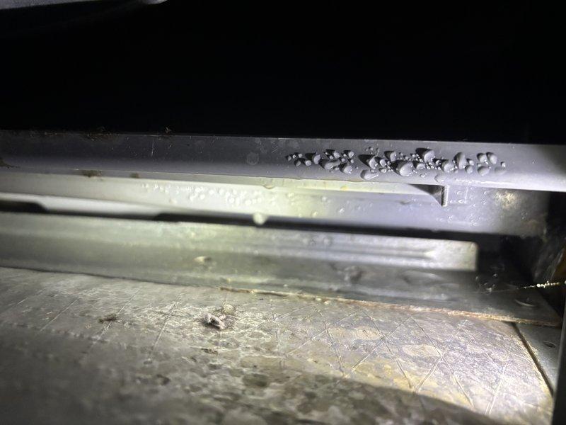 Responded to no-cool service call on 6-year-old unit. Upon arrival, verified thermostat was displaying 61°F but system would not activate. Inspected indoor and outdoor equipment. Found significant condensation accumulation along ductwork seam, indicating proper airflow and temperature differential when system was operational. Diagnosed failed component preventing unit from powering on. Completed necessary repairs to restore cooling operation. System tested and verified operational before departure.