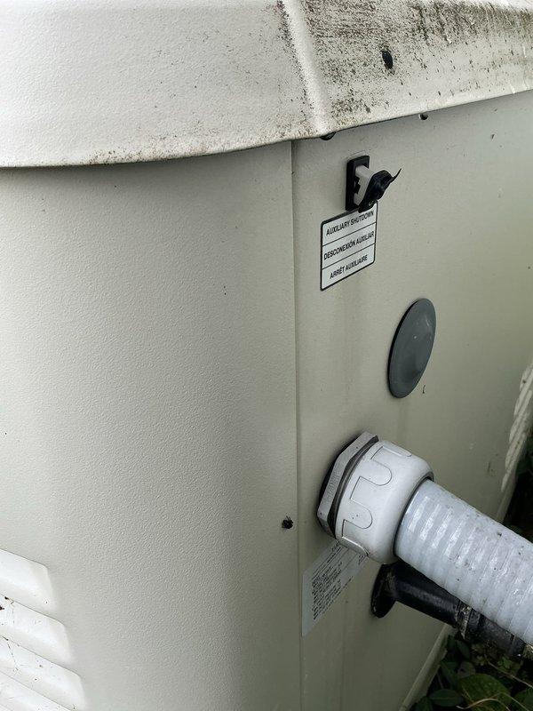 Completed routine preventive maintenance on Generac standby generator system. Performed comprehensive tune-up inspection including visual examination of unit exterior, control panel components, and electrical connections. Verified proper operation of all system functions with no active faults or error codes present. Confirmed emergency disconnect switch accessibility and inspected outdoor enclosure condition. Customer reported no operational concerns or performance issues since last service. Documented equipment condition through photographic records showing generator cabinet, control interface, and installation environment. Verified and updated primary contact information for future service coordination. Unit operating within normal parameters at time of departure.