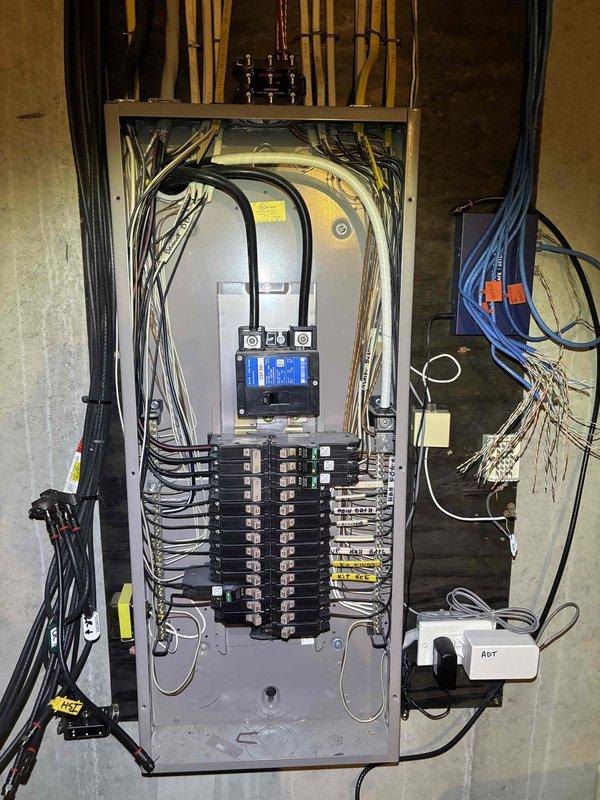 Responded to electrical issue where ceiling fan and light in master bedroom were inoperative and causing breaker to trip. Upon arrival, accessed main electrical panel to diagnose the fault. Inspected circuit breaker configuration and identified the affected circuit serving the master bedroom. Traced wiring connections and verified proper breaker operation. Reset tripped breaker after determining the circuit was overloaded or experiencing a short condition. Tested ceiling fan and light fixture to confirm restoration of power and proper functionality. Verified all connections at the panel were secure and properly torqued. Confirmed no additional circuits were affected and that the breaker held under normal load conditions. System restored to full operation with no further tripping observed.