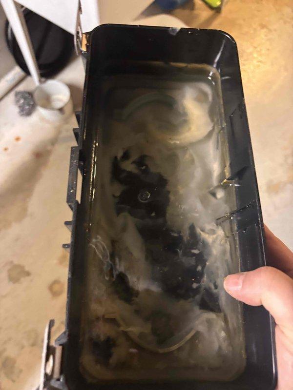 Completed annual cooling system tune-up and preventative maintenance on residential HVAC unit. Inspected electrical components including Power Guard surge protection device and associated wiring connections. Removed and cleaned blower assembly which showed significant accumulation of dust and debris throughout interior compartment. Verified proper operation of all system components and restored unit to optimal working condition.