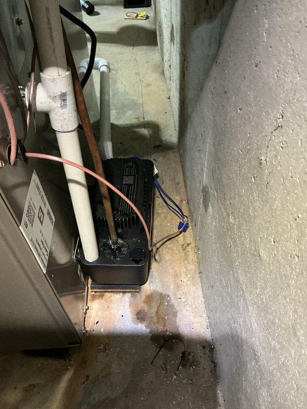 Replaced primary heat exchanger and coupling box assembly on residential gas furnace due to heat exchanger failure. Removed and disposed of failed heat exchanger components, installed new primary heat exchanger with coupling box, and reassembled burner assembly with proper sealing and alignment. Replaced failed condensate pump with new unit, including PVC discharge piping and electrical connections. Verified proper furnace ignition sequence, confirmed blue flame combustion at burners, and tested all safety controls. System tested and operational with no leaks detected.