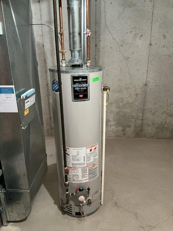 Completed comprehensive furnace super tune-up on 22-year-old Carrier unit located in basement utility room. Performed full system inspection including burner assembly cleaning, heat exchanger examination, blower motor lubrication, air filter replacement, thermostat calibration, and combustion analysis to ensure safe and efficient operation. Also provided water heater estimate for Bradford White Defender Safety System unit as time permitted during the service visit.