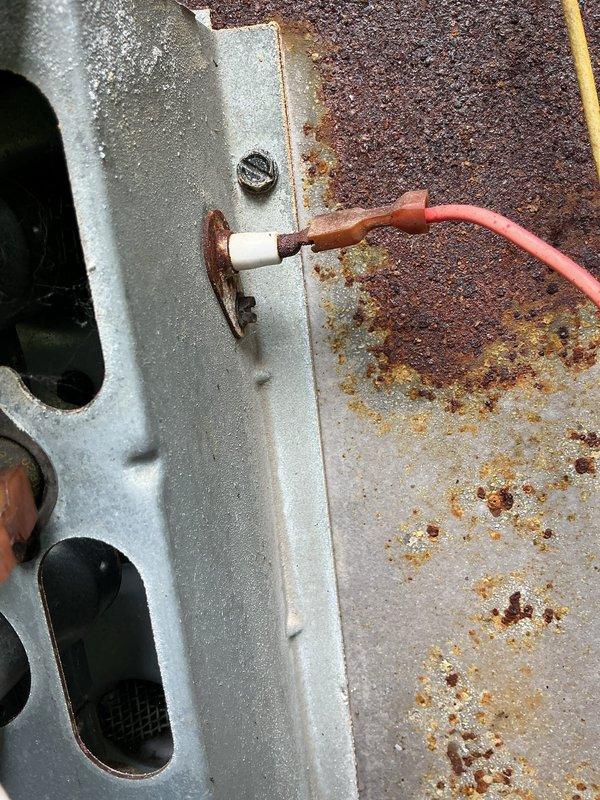 Completed annual heating and cooling maintenance on 7-year-old package unit located at rear of property. Performed comprehensive system inspection revealing significant rust and corrosion on internal components, particularly around electrical connections and housing panels. Demonstrated proper filter replacement procedure to homeowner per request, including location access via patio door, and provided recommendations for correct filter size and type for future maintenance. All routine tune-up procedures completed, system operating within normal parameters despite visible aging and weathering of exterior components.